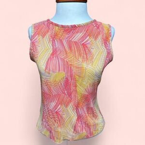 Vintage‎ Y2K Western Connection Plissé Tank Top – Made in USA – Size S - Pink